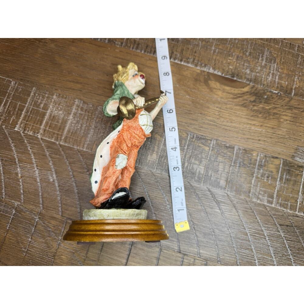 Colorful Clown Playing Saxophone Figurine with Gold Accents - Picture 8 of 8